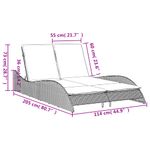 Casa si Gradina - Gradina si terasa - Mobilier exterior - Scaune si sezlonguri gradina - Sezlong cu perne, maro, 114x205x73 cm, poliratan - Infinity.ro