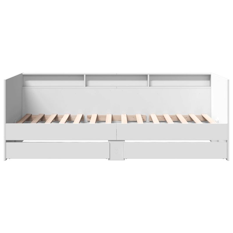 Casa si Gradina - Mobilier - Paturi si accesorii - Paturi - Cadru pat de zi cu sertare, alb, 90x200 cm, lemn prelucrat - Infinity.ro