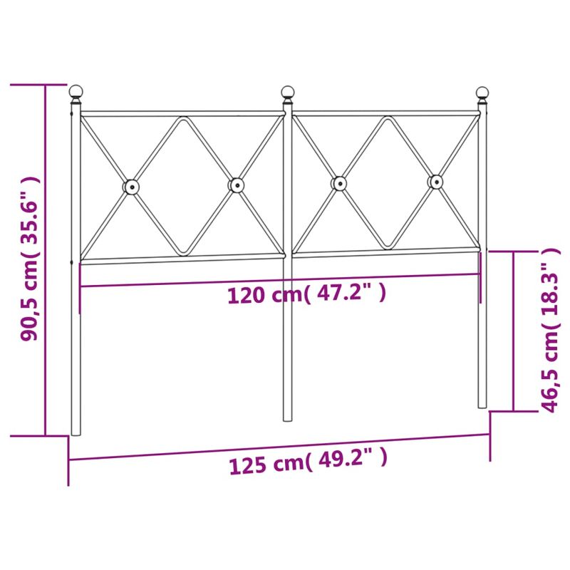 Casa si Gradina - Mobilier - Paturi si accesorii - Accesorii paturi - Tablie de pat metalica, alb, 120 cm - Infinity.ro