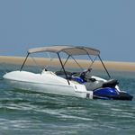 Auto si Moto - Ambarcatiuni - Accesorii ambarcatiuni - Parasolar barca Bimini cu 3 arcuri, gri, 182x184x136 cm - Infinity.ro