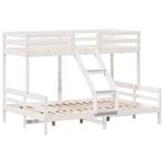 Casa si Gradina - Mobilier - Paturi si accesorii - Paturi - Pat supraetajat, 90x200/140x200 cm, alb, lemn masiv de pin - Infinity.ro