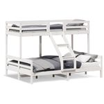 Casa si Gradina - Mobilier - Paturi si accesorii - Paturi - Pat supraetajat, 90x200/140x200 cm, alb, lemn masiv de pin - Infinity.ro