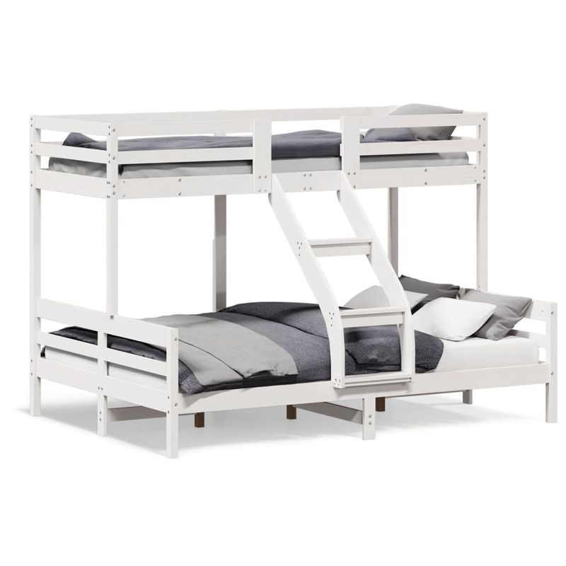 Casa si Gradina - Mobilier - Paturi si accesorii - Paturi - Pat supraetajat, 90x200/140x200 cm, alb, lemn masiv de pin - Infinity.ro