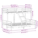 Casa si Gradina - Mobilier - Paturi si accesorii - Paturi - Pat supraetajat, 90x200/140x200 cm, alb, lemn masiv de pin - Infinity.ro