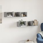 Casa si Gradina - Mobilier - Biblioteci si rafturi - Rafturi - Dulapuri perete 2 buc., gri sonoma 75x18x16,5 cm lemn prelucrat - Infinity.ro