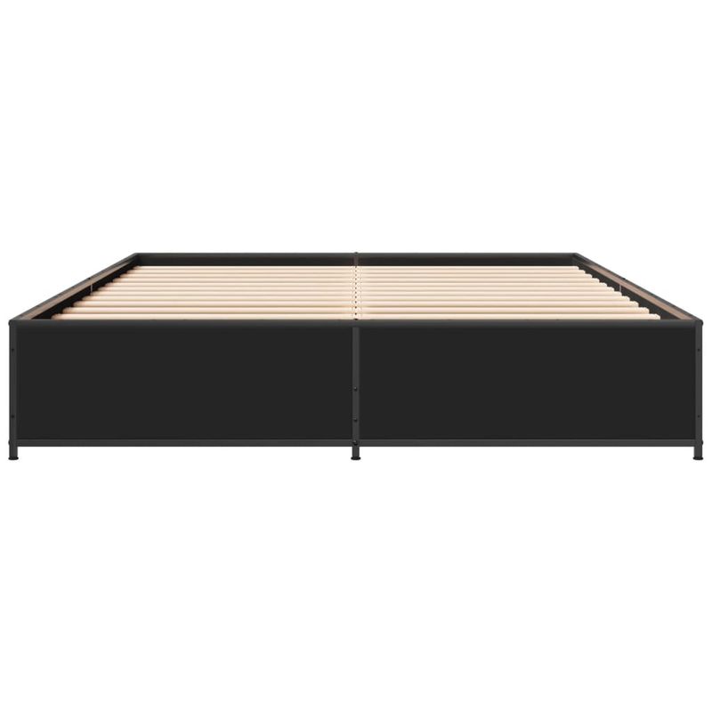 Casa si Gradina - Mobilier - Paturi si accesorii - Paturi - Cadru de pat, negru, 120x190 cm, lemn prelucrat si metal - Infinity.ro