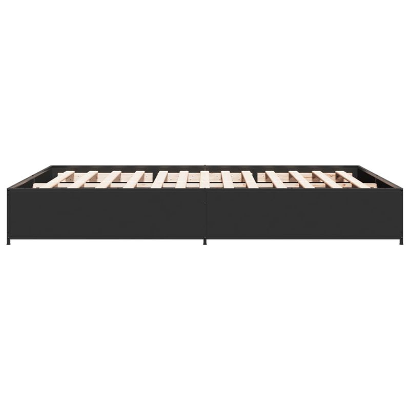 Casa si Gradina - Mobilier - Paturi si accesorii - Paturi - Cadru de pat, negru, 120x190 cm, lemn prelucrat si metal - Infinity.ro