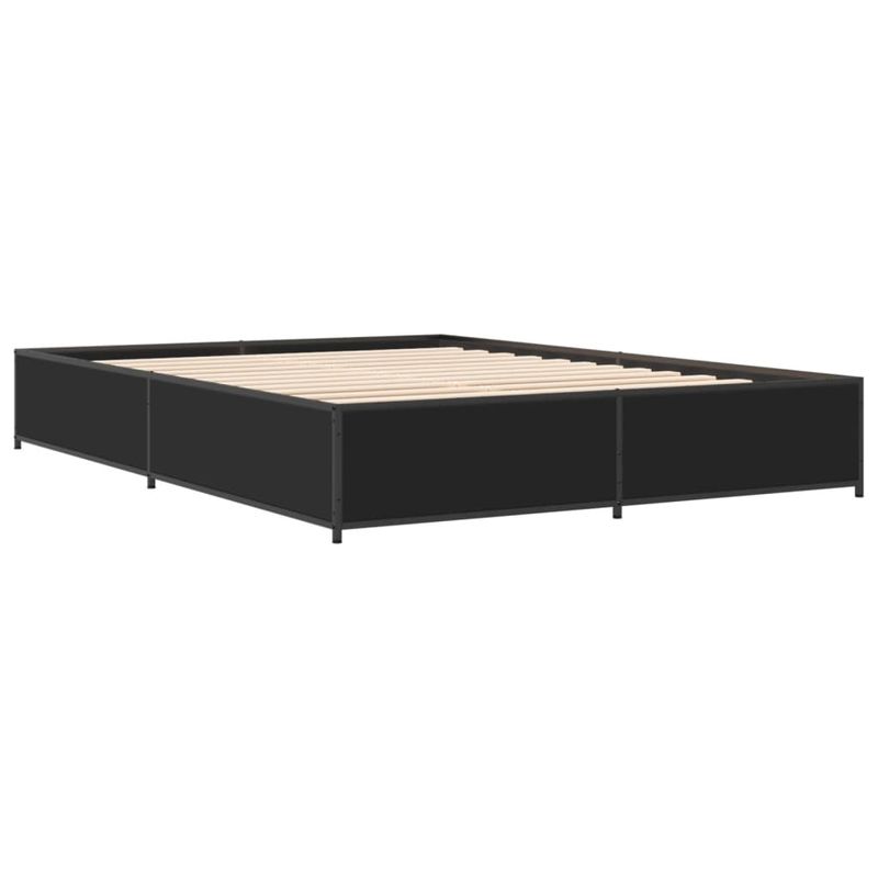 Casa si Gradina - Mobilier - Paturi si accesorii - Paturi - Cadru de pat, negru, 120x190 cm, lemn prelucrat si metal - Infinity.ro