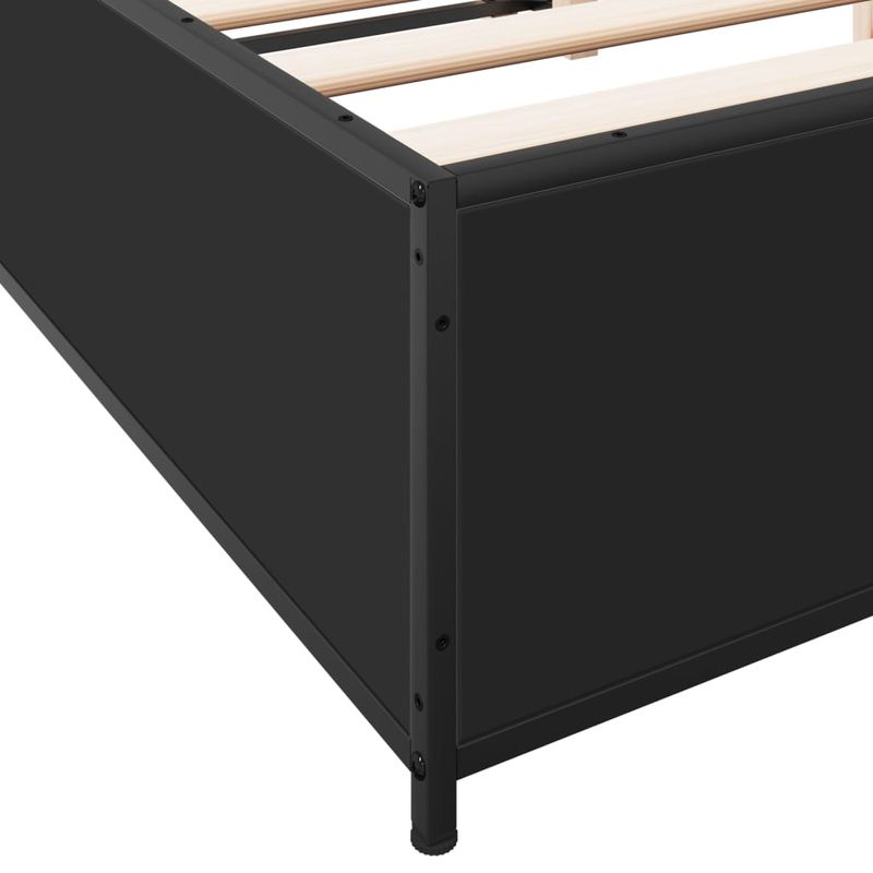 Casa si Gradina - Mobilier - Paturi si accesorii - Paturi - Cadru de pat, negru, 120x190 cm, lemn prelucrat si metal - Infinity.ro