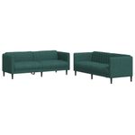Casa si Gradina - Mobilier - Seturi de mobilier - Seturi living - Set canapele, 2 piese, verde inchis, material textil - Infinity.ro
