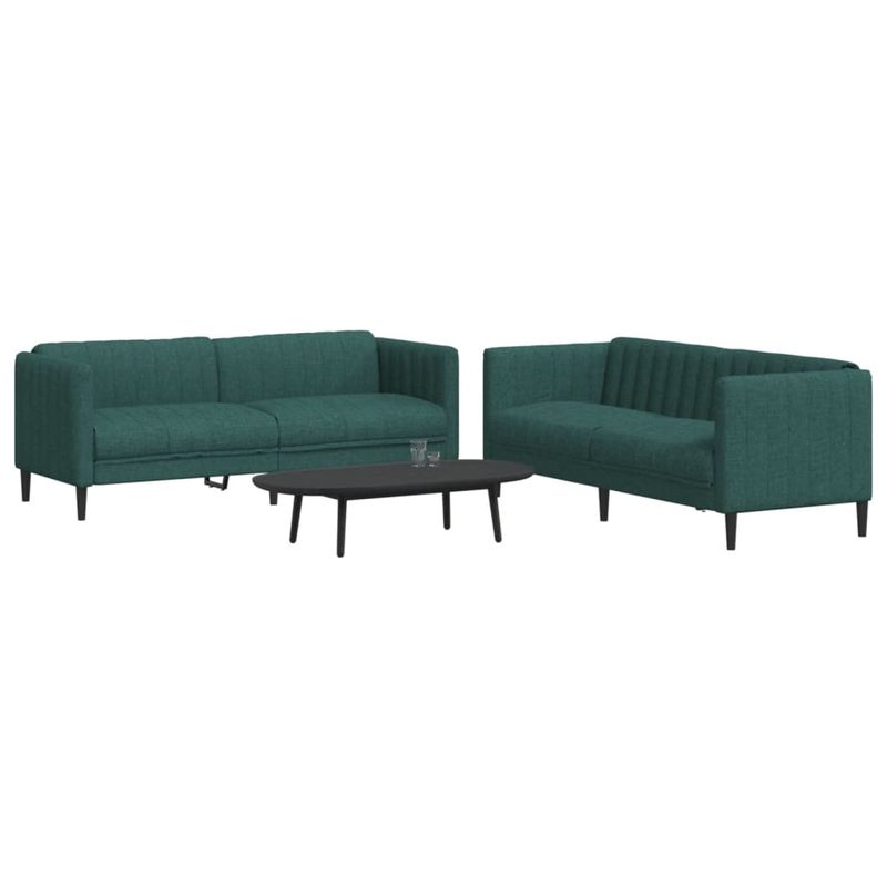 Casa si Gradina - Mobilier - Seturi de mobilier - Seturi living - Set canapele, 2 piese, verde inchis, material textil - Infinity.ro
