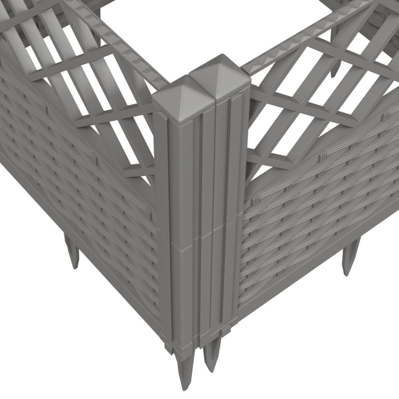 Casa si Gradina - Gradinarit si plante - Plante si ghivece - Ghivece si suporturi - Jardiniera gradina cu tarusi gri deschis 363,5x43,5x43,5 cm, PP - Infinity.ro
