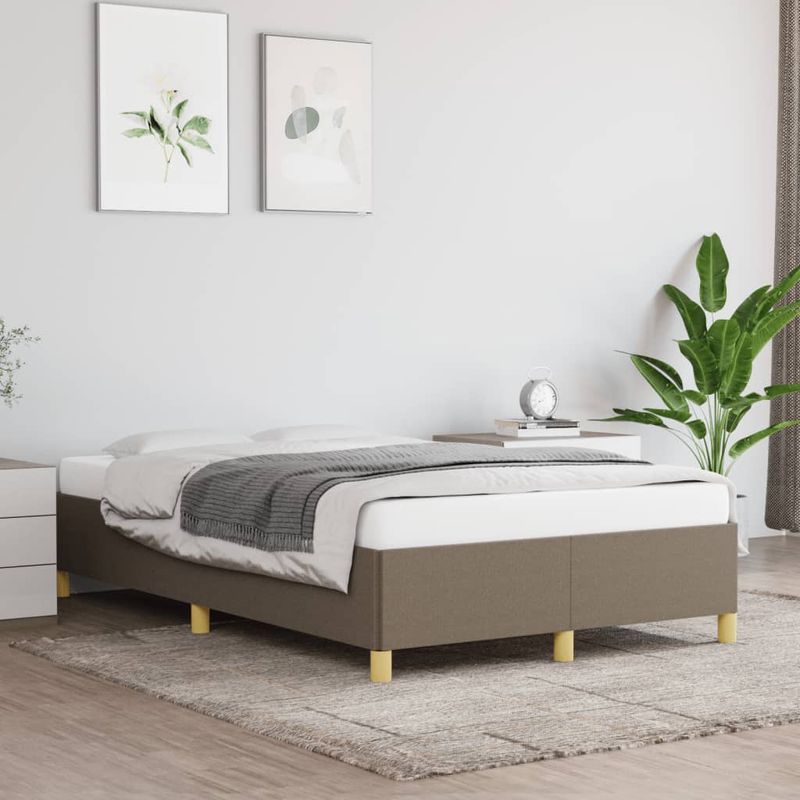Casa si Gradina - Mobilier - Paturi si accesorii - Paturi - Cadru de pat, gri taupe, 120x190 cm, material textil - Infinity.ro