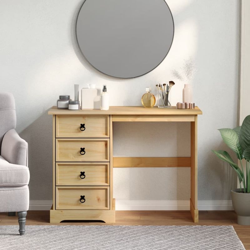 Casa si Gradina - Mobilier - Mese si birouri - Birouri - Masa de toaleta "Corona", 104x47x75 cm, lemn masiv de pin - Infinity.ro