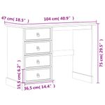 Casa si Gradina - Mobilier - Mese si birouri - Birouri - Masa de toaleta "Corona", 104x47x75 cm, lemn masiv de pin - Infinity.ro