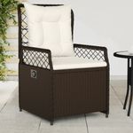 Casa si Gradina - Gradina si terasa - Mobilier exterior - Scaune si sezlonguri gradina - Scaune de gradina rabatabile, 2 buc., maro, poliratan, model țesătură cu linii - Infinity.ro