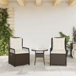 Casa si Gradina - Gradina si terasa - Mobilier exterior - Scaune si sezlonguri gradina - Scaune de gradina rabatabile, 2 buc., maro, poliratan, model țesătură cu linii - Infinity.ro