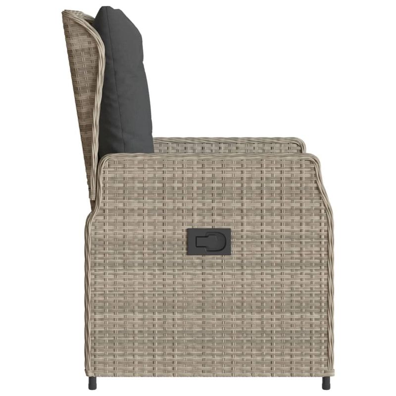 Casa si Gradina - Gradina si terasa - Mobilier exterior - Scaune si sezlonguri gradina - Scaune de gradina rabatabile, 2 buc., gri deschis, poliratan, model țesătură plină - Infinity.ro