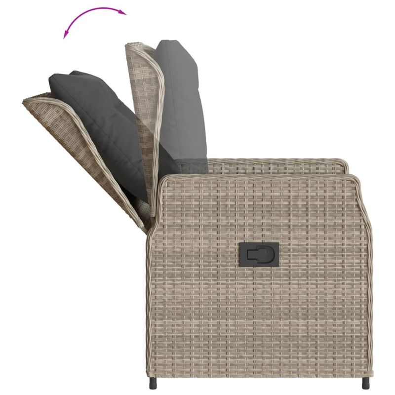 Casa si Gradina - Gradina si terasa - Mobilier exterior - Scaune si sezlonguri gradina - Scaune de gradina rabatabile, 2 buc., gri deschis, poliratan, model țesătură plină - Infinity.ro
