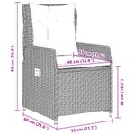Casa si Gradina - Gradina si terasa - Mobilier exterior - Scaune si sezlonguri gradina - Scaune de gradina rabatabile, 2 buc., gri deschis, poliratan, model țesătură plină - Infinity.ro