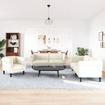 Casa si Gradina - Mobilier - Seturi de mobilier - Seturi living - Set de canapele, 3 piese, crem, catifea - Infinity.ro