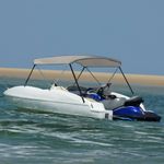 Auto si Moto - Ambarcatiuni - Accesorii ambarcatiuni - Parasolar barca Bimini cu 2 arcuri, gri, 148,5x133x104 cm - Infinity.ro