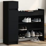 Casa si Gradina - Mobilier - Organizare si depozitare - Organizator incaltaminte - Pantofar, negru, 100,5x28x100 cm, lemn prelucrat - Infinity.ro