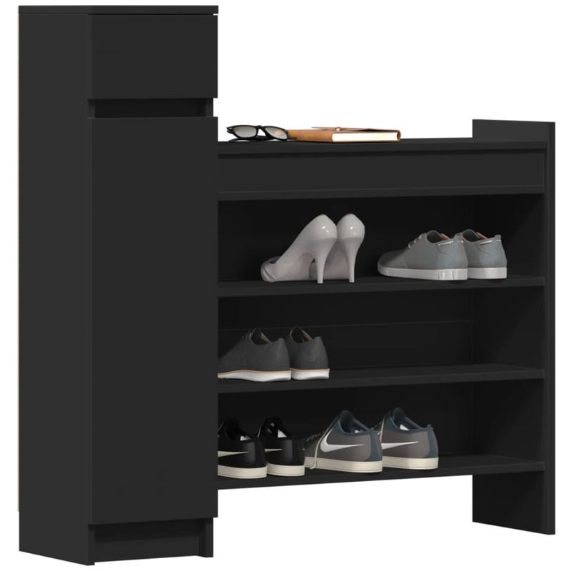 Casa si Gradina - Mobilier - Organizare si depozitare - Organizator incaltaminte - Pantofar, negru, 100,5x28x100 cm, lemn prelucrat - Infinity.ro