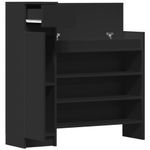 Casa si Gradina - Mobilier - Organizare si depozitare - Organizator incaltaminte - Pantofar, negru, 100,5x28x100 cm, lemn prelucrat - Infinity.ro