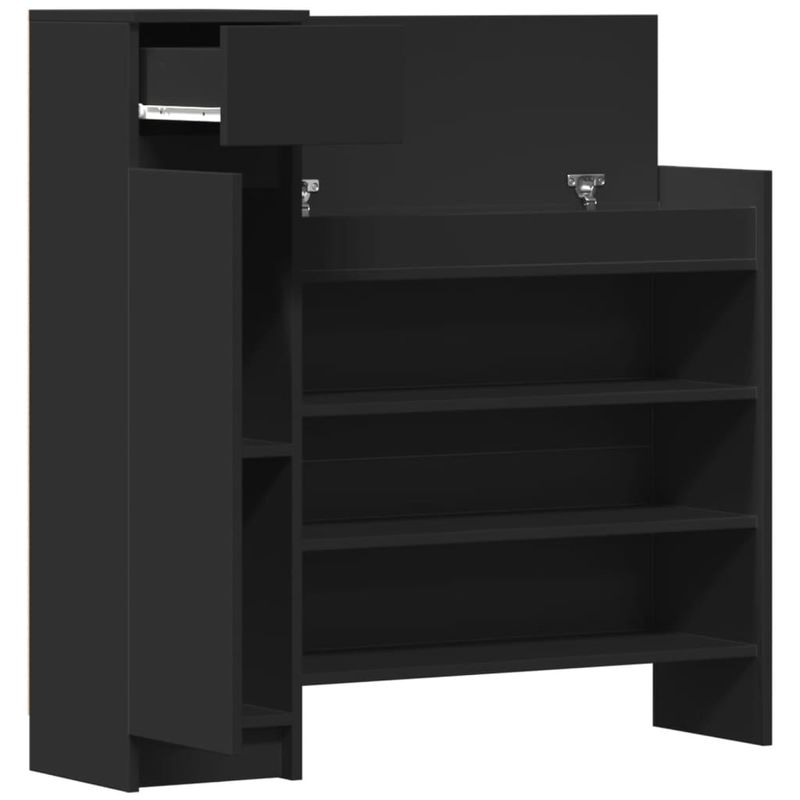 Casa si Gradina - Mobilier - Organizare si depozitare - Organizator incaltaminte - Pantofar, negru, 100,5x28x100 cm, lemn prelucrat - Infinity.ro
