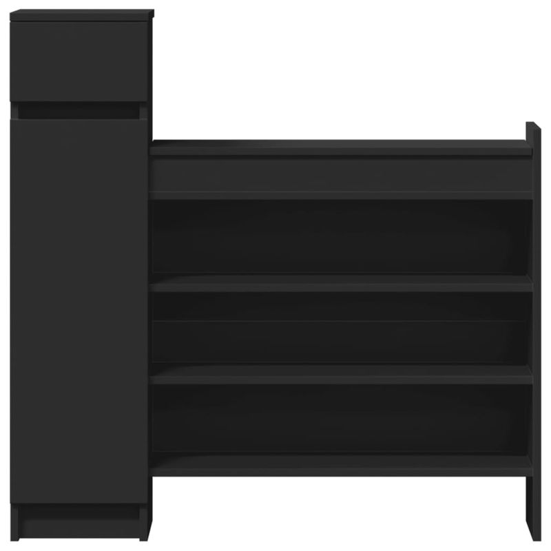 Casa si Gradina - Mobilier - Organizare si depozitare - Organizator incaltaminte - Pantofar, negru, 100,5x28x100 cm, lemn prelucrat - Infinity.ro