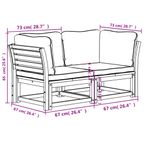 Casa si Gradina - Gradina si terasa - Mobilier exterior - Canapele si fotolii gradina - Canapea de gradina cu perne, 2 locuri, lemn masiv de acacia - Infinity.ro