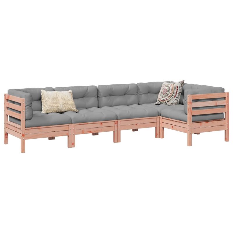 Casa si Gradina - Gradina si terasa - Mobilier exterior - Seturi mobila gradina - Set canapele gradina cu perne, 5 piese, lemn masiv brad douglas - Infinity.ro