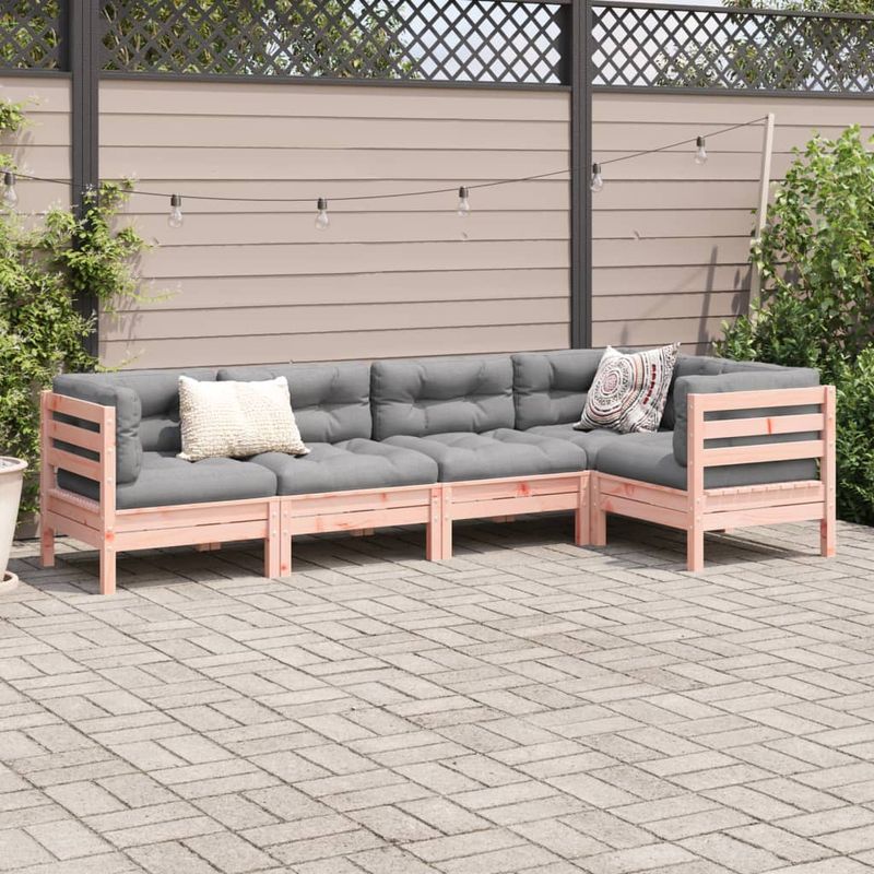 Casa si Gradina - Gradina si terasa - Mobilier exterior - Seturi mobila gradina - Set canapele gradina cu perne, 5 piese, lemn masiv brad douglas - Infinity.ro