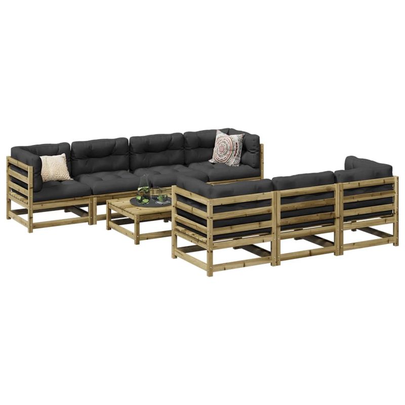 Casa si Gradina - Gradina si terasa - Mobilier exterior - Seturi mobila gradina - Set canapea de gradina, 8 piese, lemn de pin tratat - Infinity.ro