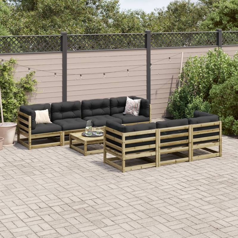 Casa si Gradina - Gradina si terasa - Mobilier exterior - Seturi mobila gradina - Set canapea de gradina, 8 piese, lemn de pin tratat - Infinity.ro
