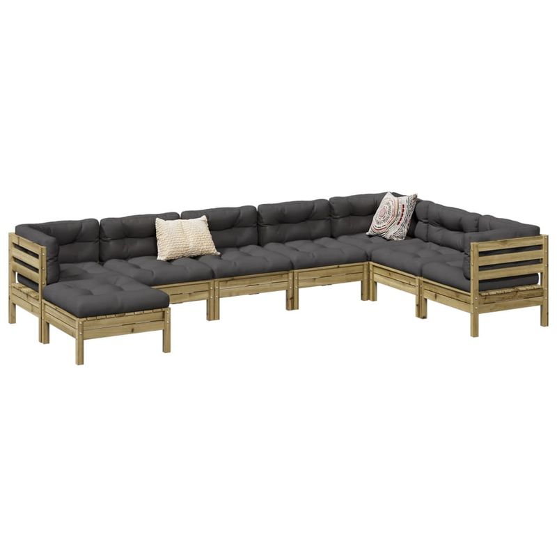Casa si Gradina - Gradina si terasa - Mobilier exterior - Seturi mobila gradina - Set canapea de gradina, 8 piese, lemn de pin tratat - Infinity.ro