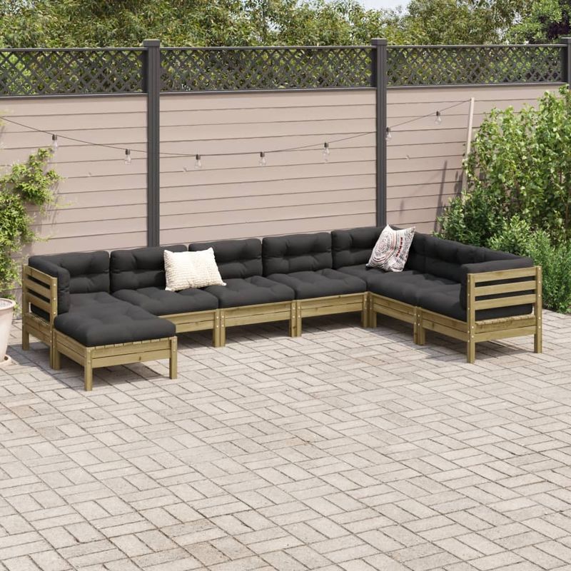 Casa si Gradina - Gradina si terasa - Mobilier exterior - Seturi mobila gradina - Set canapea de gradina, 8 piese, lemn de pin tratat - Infinity.ro