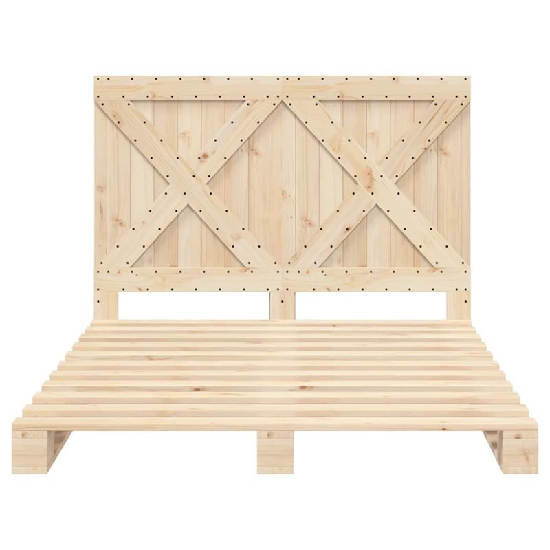 Casa si Gradina - Mobilier - Paturi si accesorii - Paturi - Cadru de pat cu tablie, 140x200 cm, lemn masiv de pin - Infinity.ro