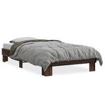 Casa si Gradina - Mobilier - Paturi si accesorii - Paturi - Cadru de pat, stejar maro, 75x190 cm, lemn prelucrat si metal - Infinity.ro