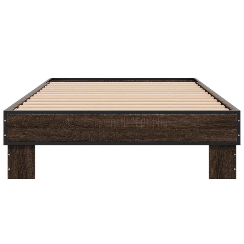 Casa si Gradina - Mobilier - Paturi si accesorii - Paturi - Cadru de pat, stejar maro, 75x190 cm, lemn prelucrat si metal - Infinity.ro