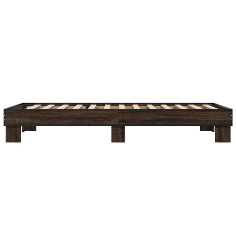 Casa si Gradina - Mobilier - Paturi si accesorii - Paturi - Cadru de pat, stejar maro, 75x190 cm, lemn prelucrat si metal - Infinity.ro
