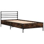 Casa si Gradina - Mobilier - Paturi si accesorii - Paturi - Cadru de pat, stejar fumuriu, 90x200cm, lemn prelucrat si metal - Infinity.ro