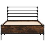 Casa si Gradina - Mobilier - Paturi si accesorii - Paturi - Cadru de pat, stejar fumuriu, 90x200cm, lemn prelucrat si metal - Infinity.ro
