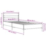 Casa si Gradina - Mobilier - Paturi si accesorii - Paturi - Cadru de pat, stejar fumuriu, 90x200cm, lemn prelucrat si metal - Infinity.ro