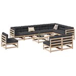 Casa si Gradina - Gradina si terasa - Mobilier exterior - Seturi mobila gradina - Set canapea de gradina, 11 piese, lemn masiv de pin - Infinity.ro