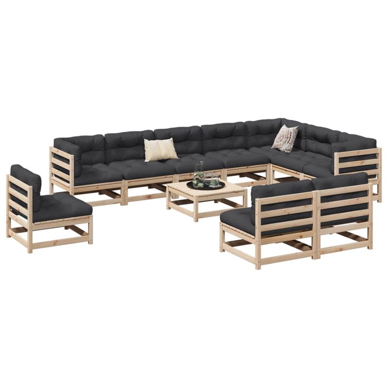 Casa si Gradina - Gradina si terasa - Mobilier exterior - Seturi mobila gradina - Set canapea de gradina, 11 piese, lemn masiv de pin - Infinity.ro