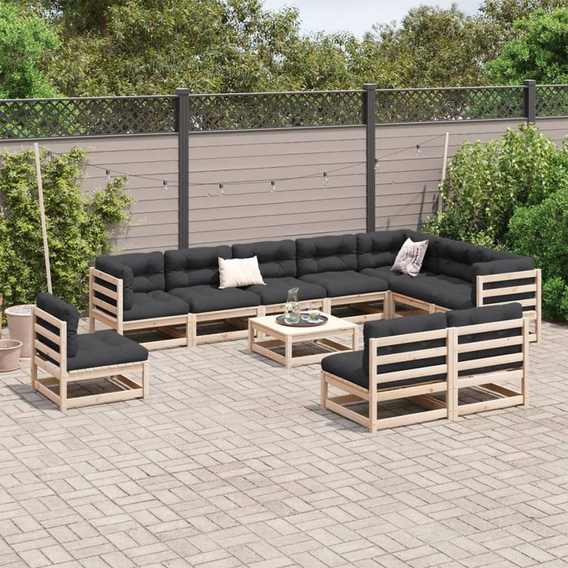 Casa si Gradina - Gradina si terasa - Mobilier exterior - Seturi mobila gradina - Set canapea de gradina, 11 piese, lemn masiv de pin - Infinity.ro