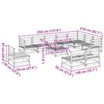 Casa si Gradina - Gradina si terasa - Mobilier exterior - Seturi mobila gradina - Set canapea de gradina, 11 piese, lemn masiv de pin - Infinity.ro