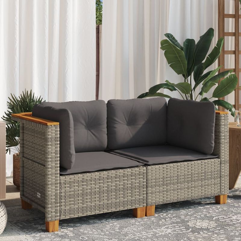 Casa si Gradina - Gradina si terasa - Mobilier exterior - Canapele si fotolii gradina - Canapele de colt de gradina cu perne, 2 buc., poliratan, model 2x colțar (fără sculptură) - Infinity.ro